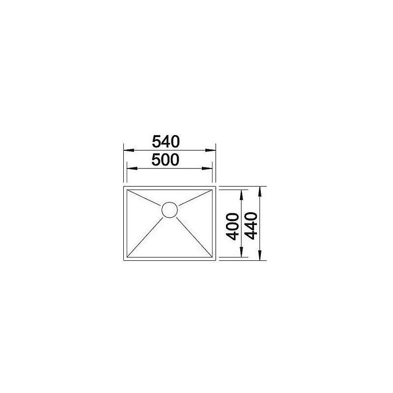 BLANCO 1517244 Lavello Zerox 500-IF 1 Vasca 54x44cm Acciaio Inox Durinox