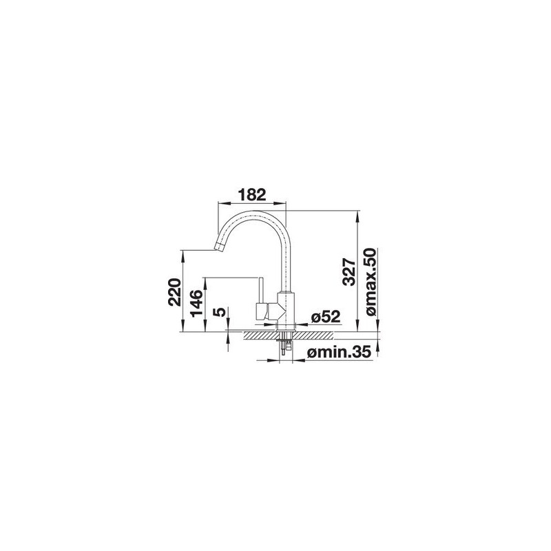 BLANCO 1519416 MISCELATORE MIDA Canna Alta Alumentallic