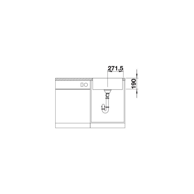 BLANCO 1519430 Subline 500-IF Steelframe Lavello 1 Vasca 54x44cm Silgranit Antracite