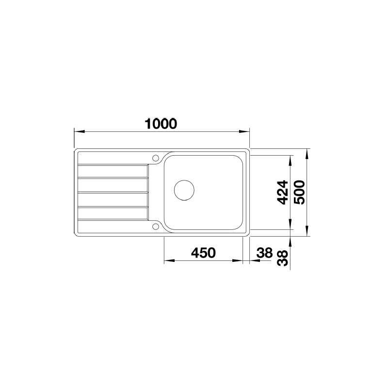 BLANCO 1525327 Lavello CLASSIMO XL 6 S-IF 1 Vasca+gocciolatoio 100x50cm Reversibile Acciaio Inox