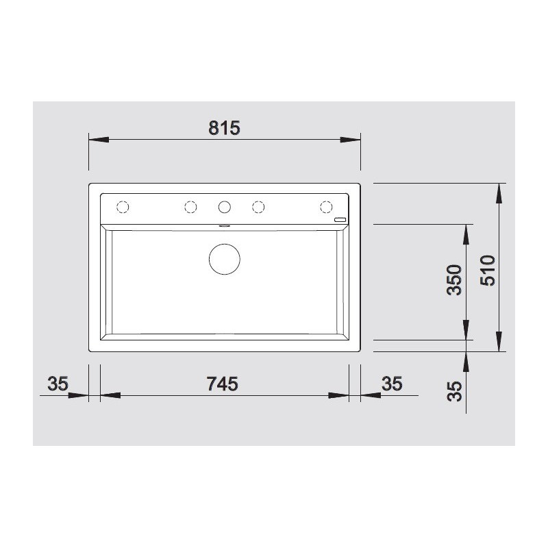 BLANCO 1525872 LAVELLO DALAGO 8 1 Vasca Dimensione 815x510 Mm Silgranit Nero