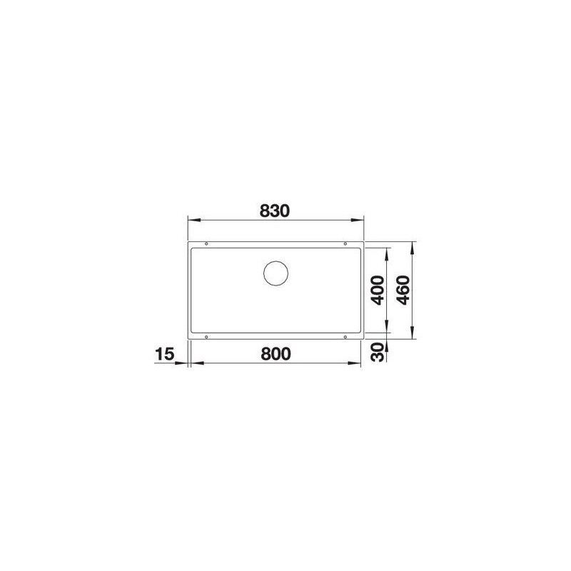 BLANCO 1527357 Vasca SUBLINE 800-U Dimensione 830x460 Mm Sottotop  Silgranit Grigio Vulcano