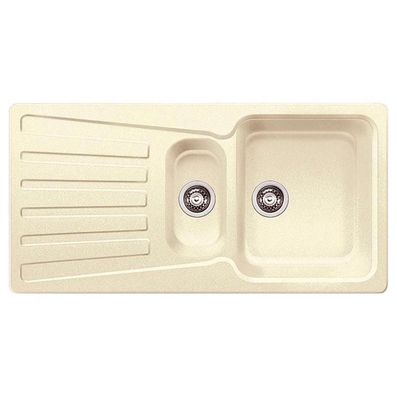 Blanco NOVA 6 S 1217081 Lavello Incasso 100 X 50 Cm Silgranit 2 Vasche E Gocciolatoio - Avana