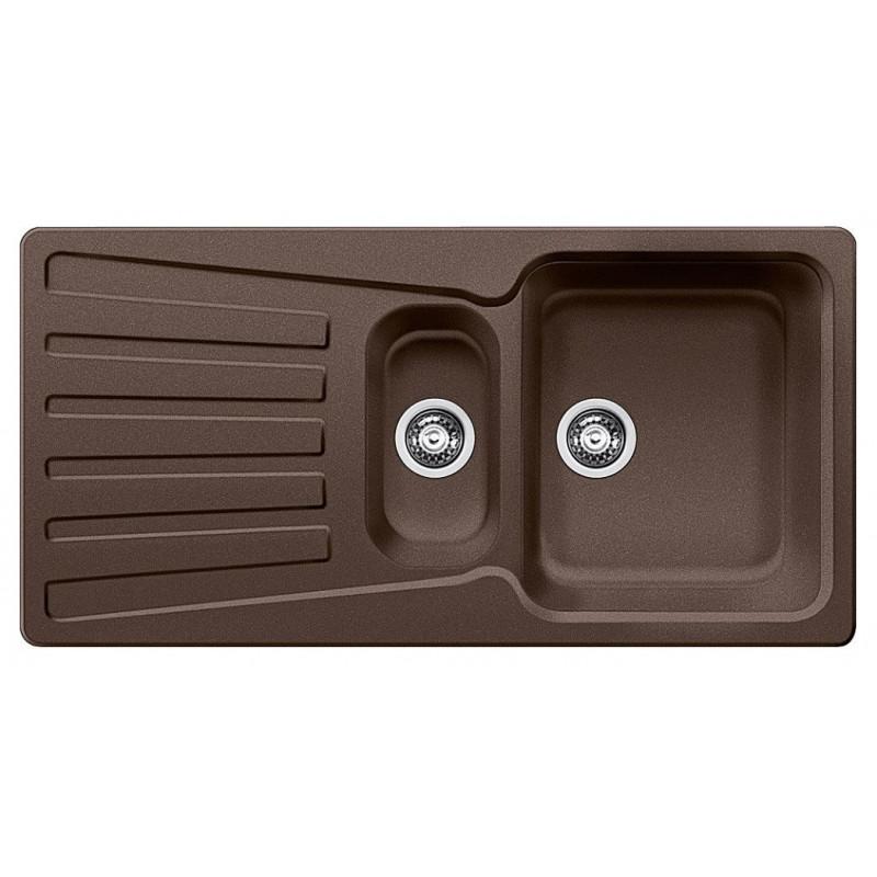 Blanco NOVA 6 S 1515022 Lavello incasso 100 x 50 cm Silgranit 2 Vasche e Gocciolatoio - Caffè RG