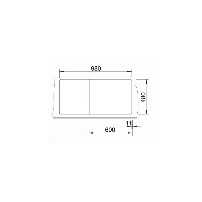BLANCO ZIA 6 S Lavello Montato Su Piano Rettangolare Silgranit