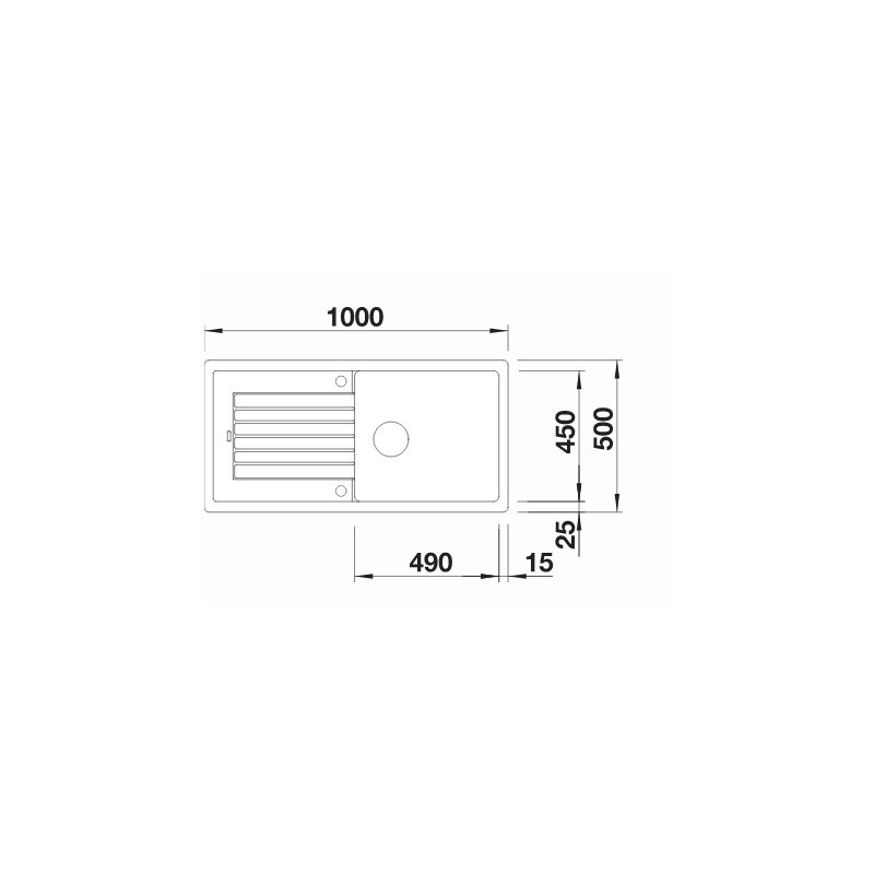 BLANCO ZIA XL 6 S Lavello Montato Su Piano Rettangolare Silgranit