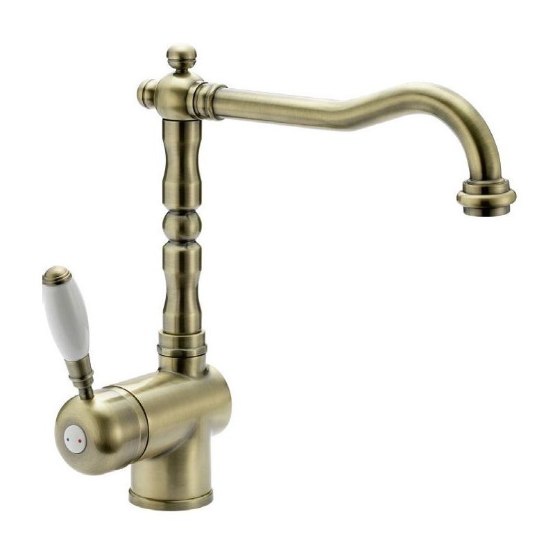 CROLLA 2800.VO Miscelatore Rustico Monocomando Canna Alta Vecchio Ottone