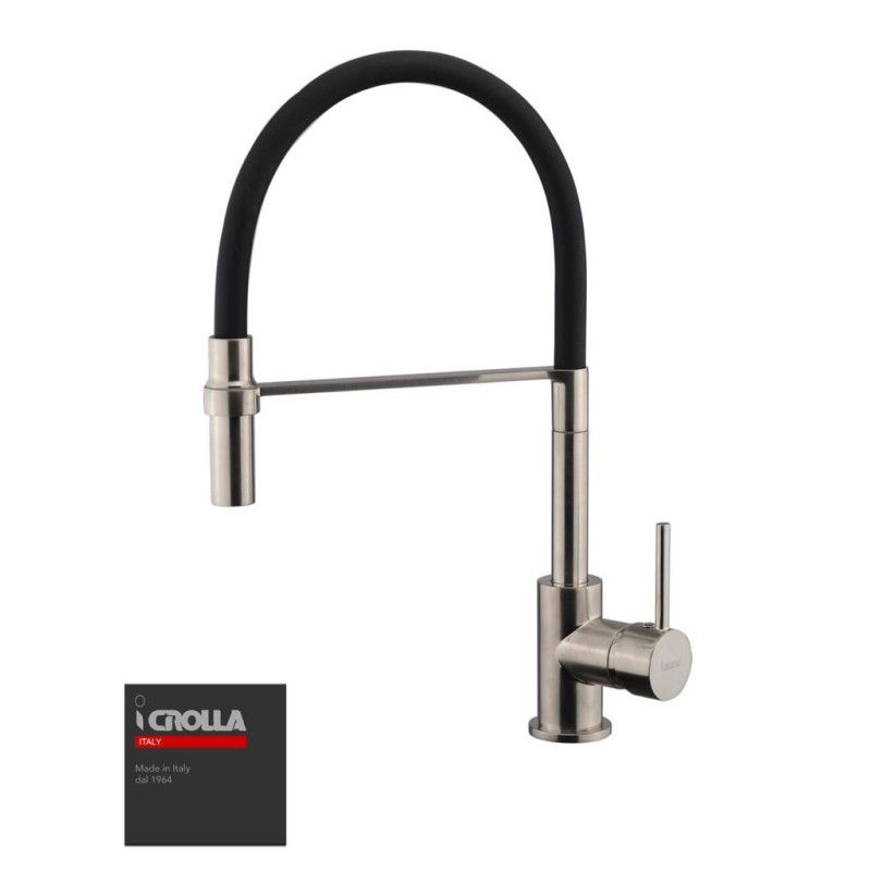 CROLLA 593.NB Miscelatore Monocomando Con Doccia Monogetto Colorazione Brushed Nickel