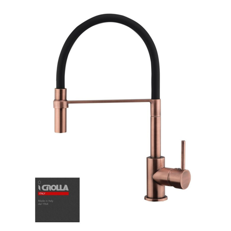 CROLLA 593.VR Miscelatore Monocomando Con Doccia Monogetto Colorazione Vecchio Rame