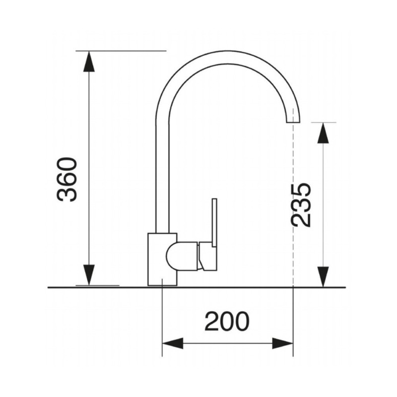 CROLLA 7736.TNO Miscelatore Monocomando Canna Alta Nero Opaco