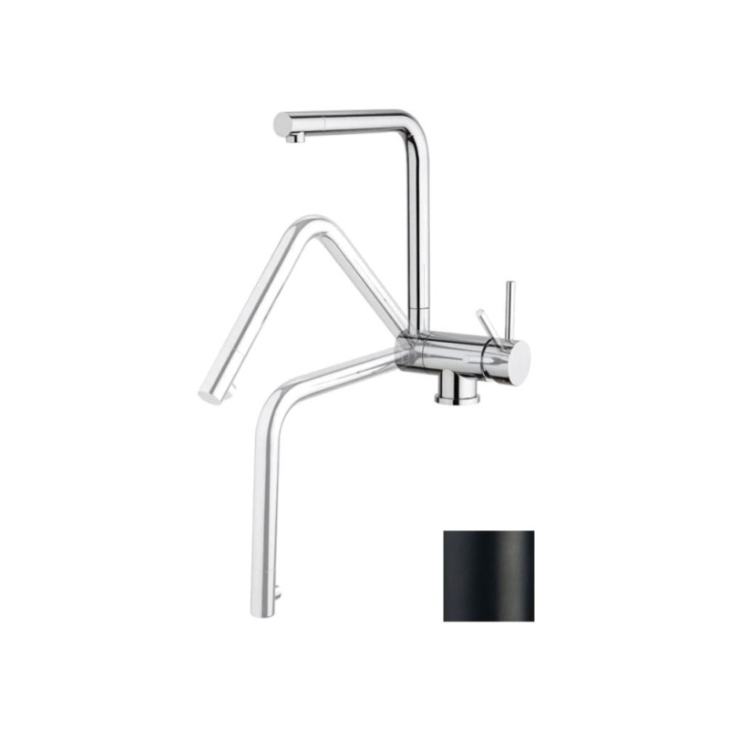 CROLLA P580L.NO Miscelatore Sottofinestra Monocomando canna Reclinabile Nero Opaco