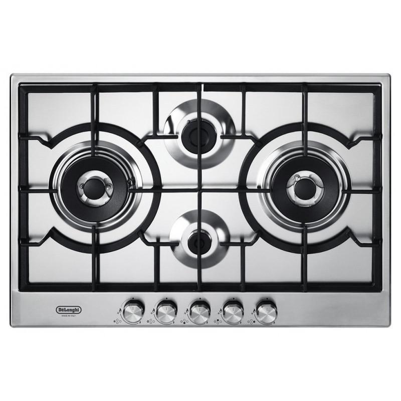 De Longhi NSL475X - Piano Cottura A Gas 75 Cm 4 Fuochi Ghisa - Inox