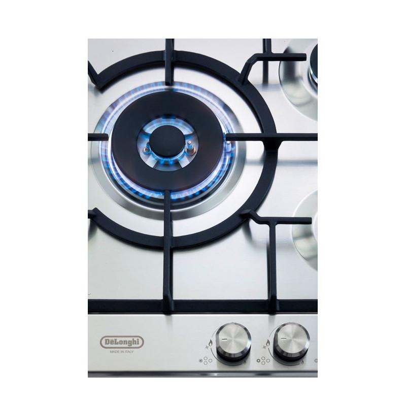 De Longhi NSL475X - Piano Cottura A Gas 75 Cm 4 Fuochi Ghisa - Inox
