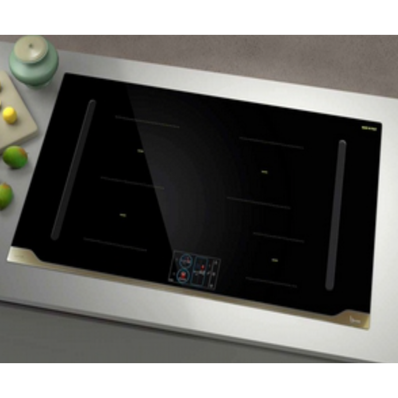 DIAMOND LUXOR Piano Cottura A Induzione 83 Cm 6 8Kw - Con Cappa Integrata Da 700 M3/h - Vetroceramica Nero