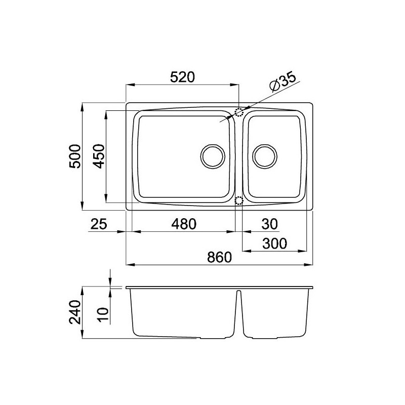Elleci LGF45068 Lavello Granitek