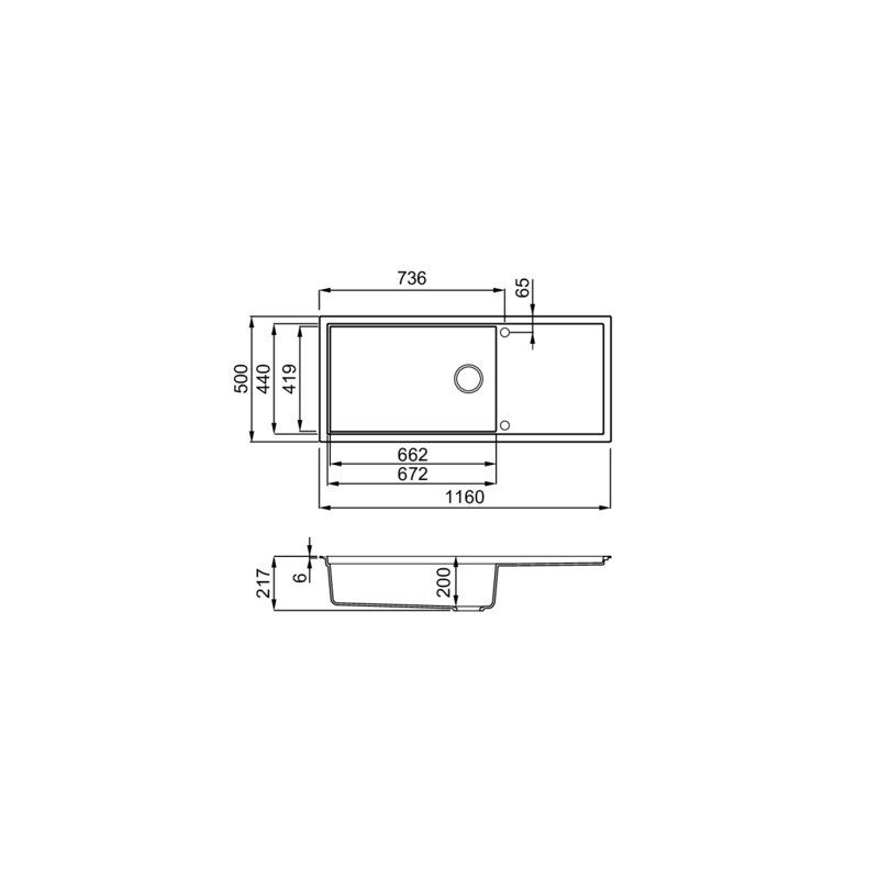 Elleci SINTESI 510 Lavello Ad Incasso Rettangolare Keratek Plus
