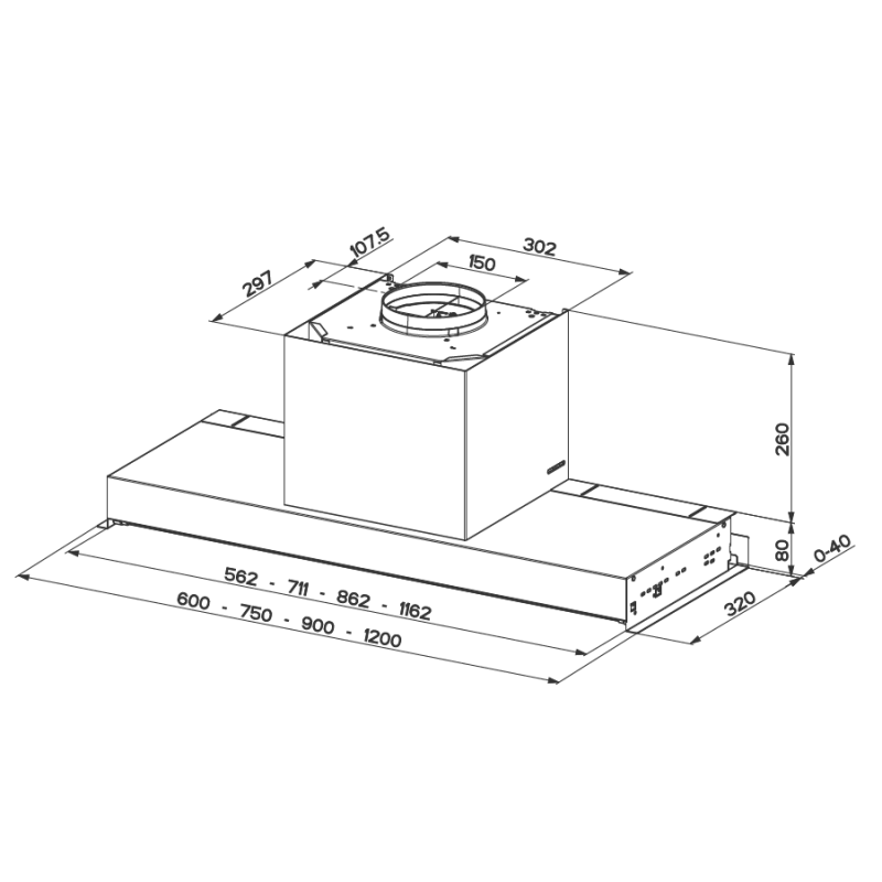 FABER 305.0711.743 Cappa Aspirante Ad Incasso IN-NOVA ZERO DRIP PLUS A120 710 M³/h Classe A acciaio Inox Bianca