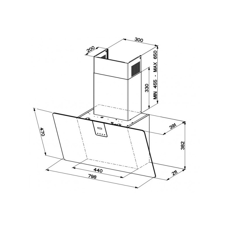 FABER 330.0597.527 Cappa Cucina Parete 80 Cm SOFT EDGE Grigio Londra A80 - Grigio
