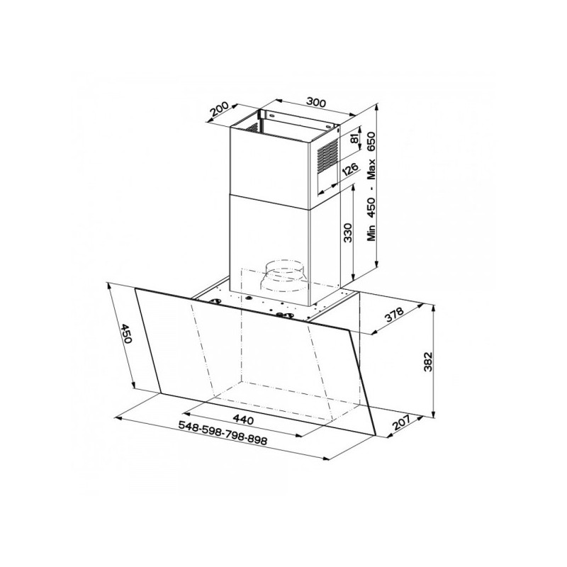FABER 330.0612.371 Cappa Parete 80 Cm DAISY + WH A80 - Touch Control - Vetro Bianco