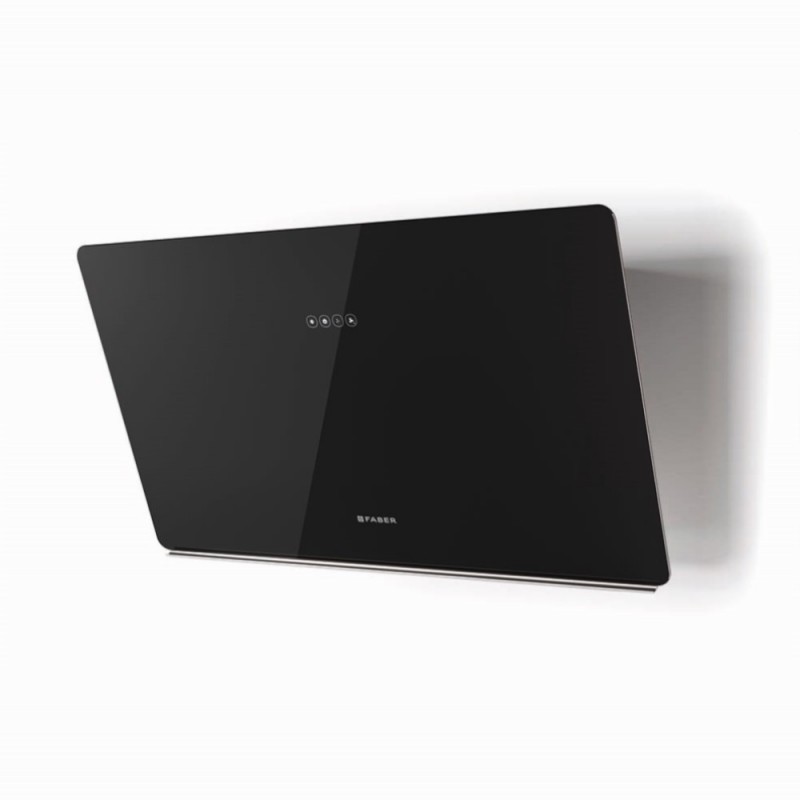 FABER 330.0615.676 cappa aspirante a parete glam light zero drip bk a80 730m³/h classe b vetro nero