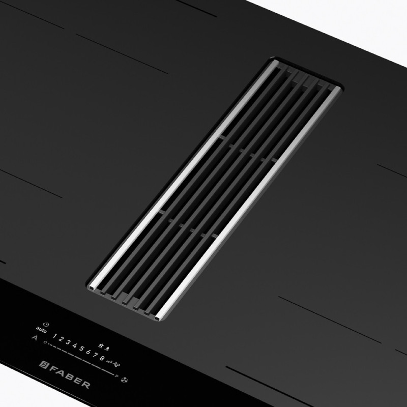 FABER 340.0708.968 Cappa GALILEO Integrata Al Piano Cottura A Induzione  GALILEO STRIPES A830 Vetro Nero