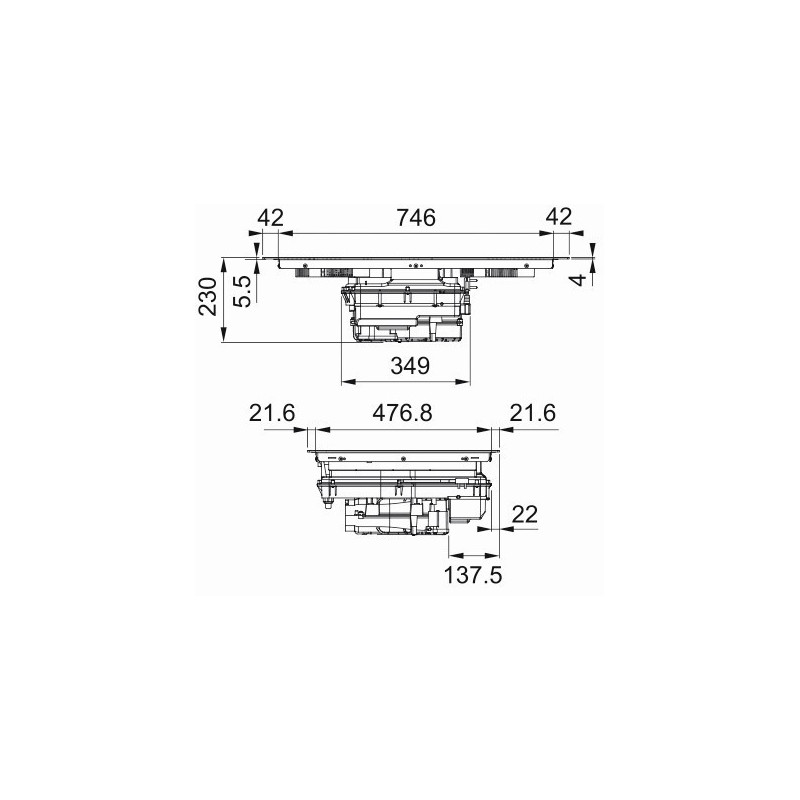 FABER 340.0708.970 Cappa GALILEO Integrata Al Piano Cottura A Induzione  GALILEO LINEAR F830 Vetro Nero