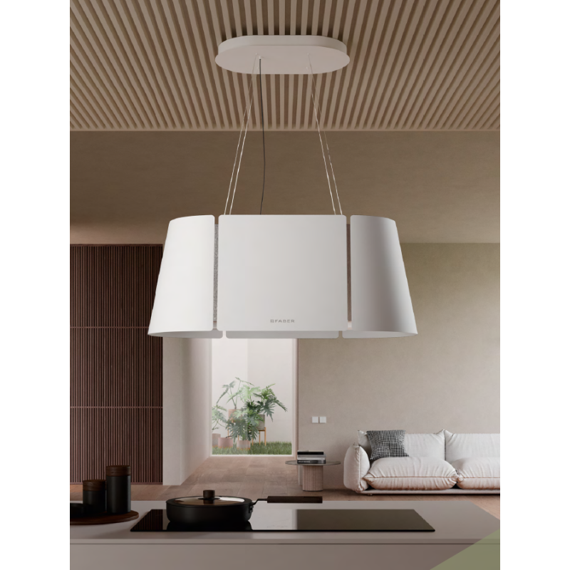 FABER 345.0709.184 Cappa Ad Isola BEAT XL WH MATT F80 750m3/h Classe A Bianco Opaco