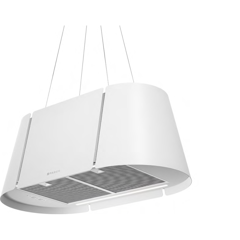 FABER 345.0709.184 Cappa Ad Isola BEAT XL WH MATT F80 750m3/h Classe A Bianco Opaco