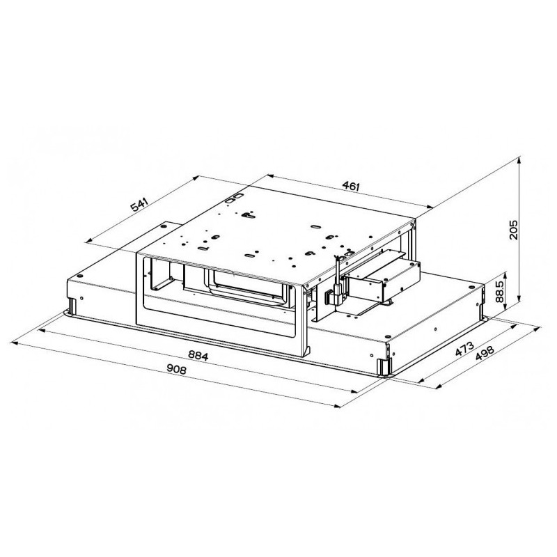 FABER 350.0663.964 Cappa Da Soffito HIGH-LIGHT WH MATT KL A91/2 90 Cm 700m3/h Classe A+ Vetro Bianco