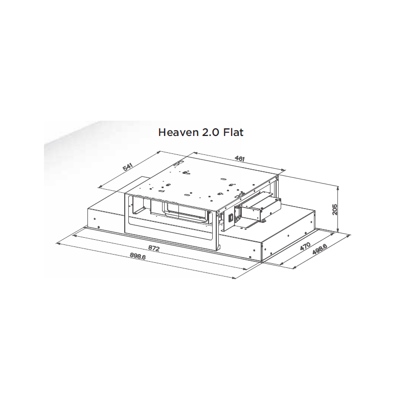 FABER 350.0663.970 Cappa Da Soffito HEAVEN 2.0 BK MATT FLAT A90/2 Sistema K-LINK 900 Mm 700m3/h Classe A+  Acciaio Inox