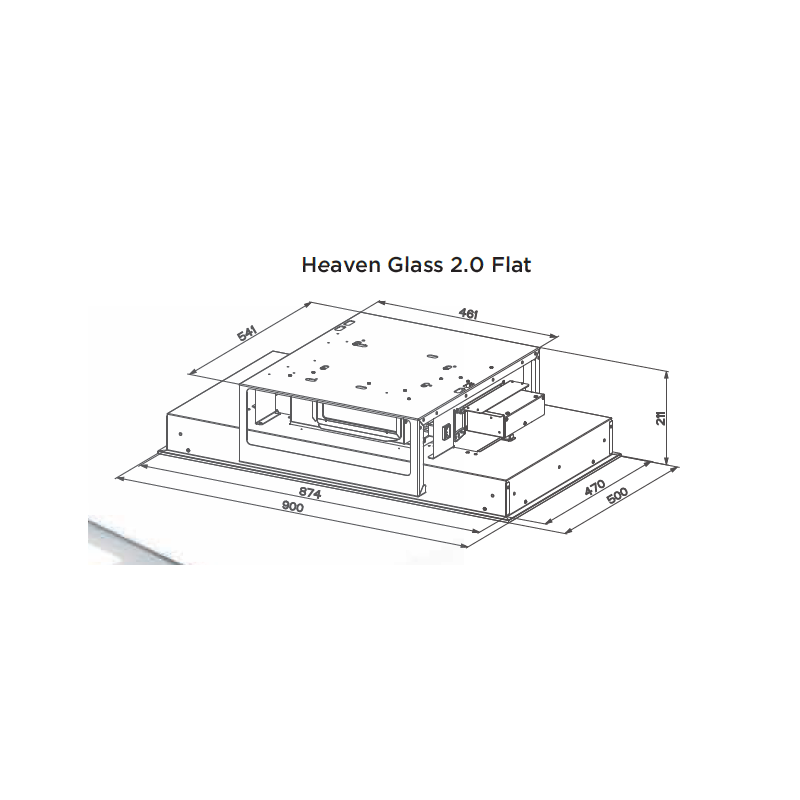 FABER 350.0663.971 Cappa Da Soffito HEAVEN 2.0 BK MATT FLAT A90/2 Sistema K-LINK 900 Mm 700m3/h Classe A+ Vetro Bianco