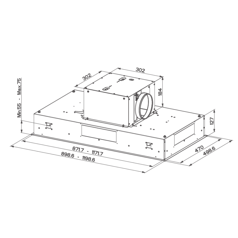 FABER 350.0679.871 Cappa Da Soffito HEAVEN BRIGHT A90 X KL Sistema K-LINK 900 Mm 750m3/h Classe A Acciaio Inox