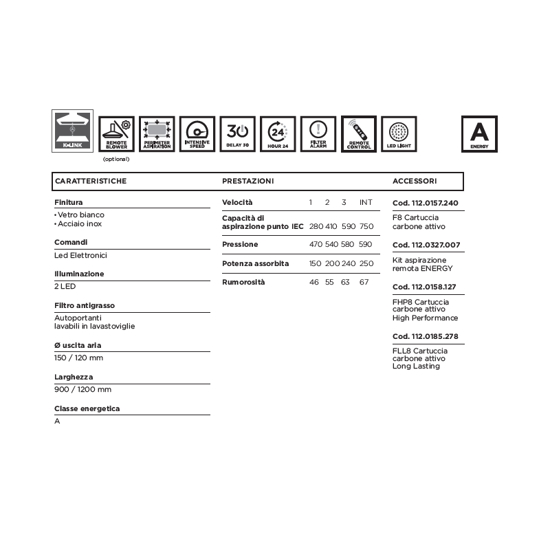FABER 350.0679.871 Cappa Da Soffito HEAVEN BRIGHT A90 X KL Sistema K-LINK 900 Mm 750m3/h Classe A Acciaio Inox