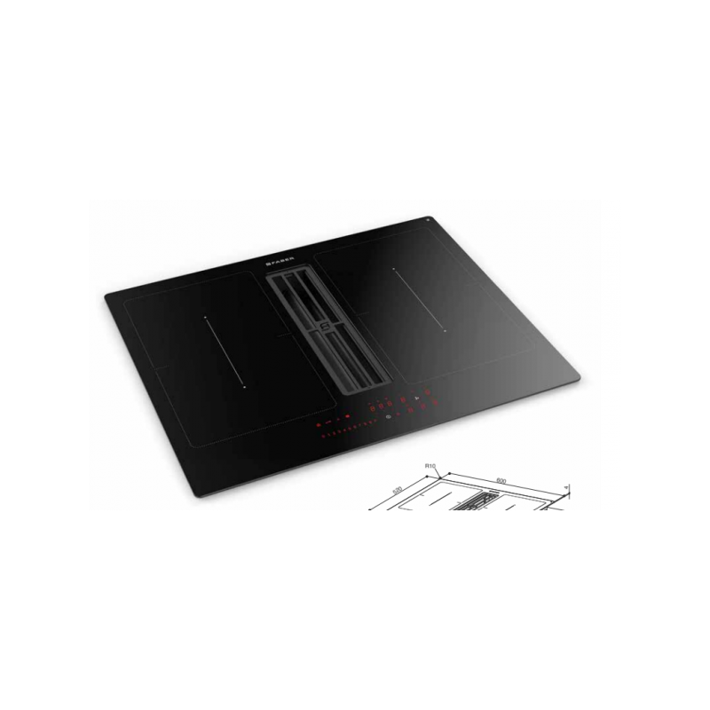 FABER GALILEO SMART BK Piano Cottura A Induzione Con Cappa Integrata 60 Cm + Kit 340.0627.228 - Vetro Nero