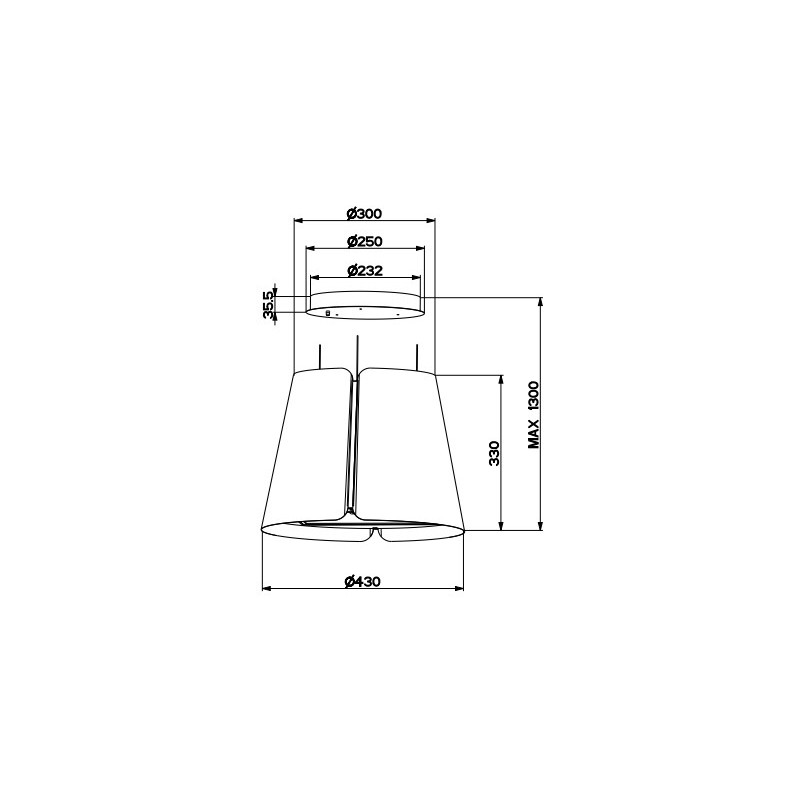 FABER S.p.A. Beat WH Matt F45 Sospeso Bianco 720 M³/h