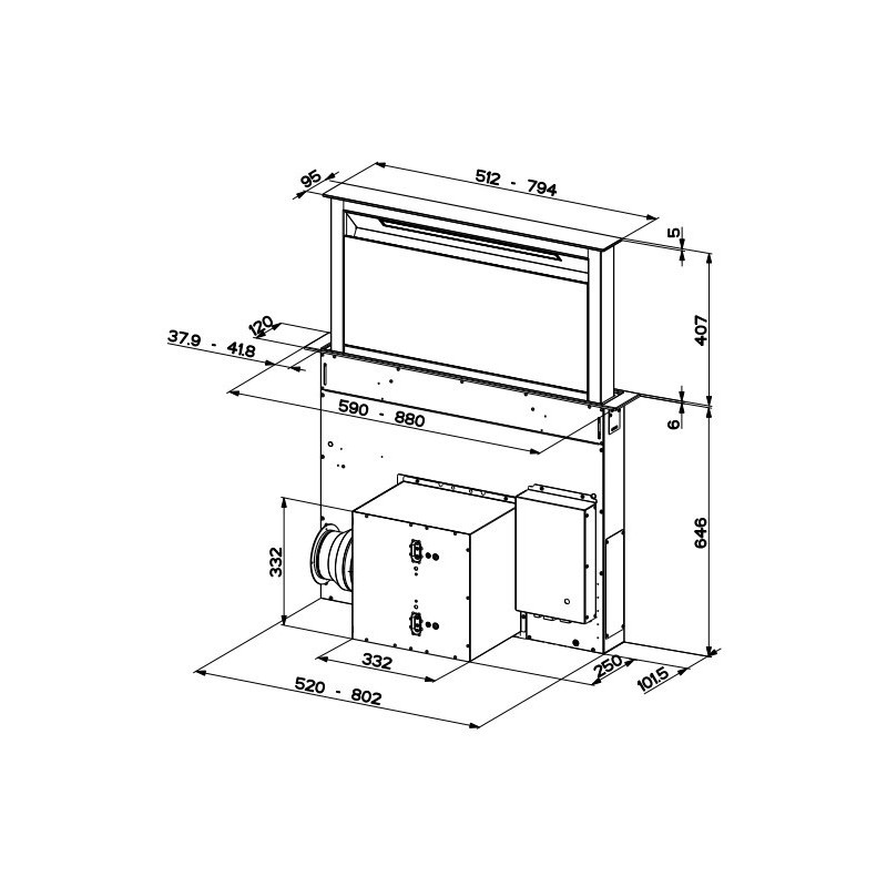FABER S.p.A. Fabula Evo+BK A90 Integrato Nero 700 M³/h