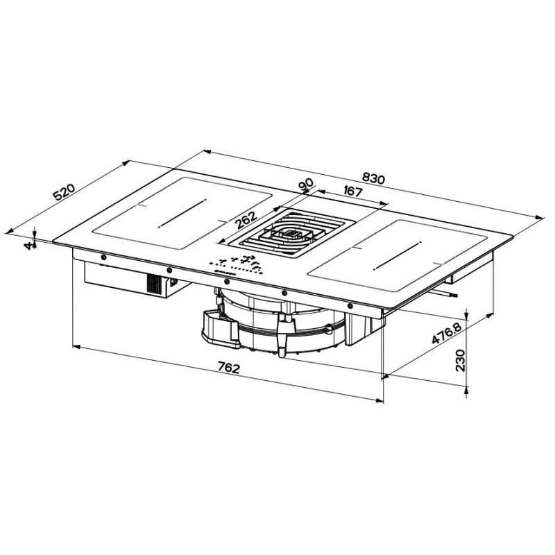 FABER S.p.A. Hob Galileo Smart BK Glass A830 Nero Da Incasso 83 Cm Piano Cottura A Induzione 4 Fornello(i)
