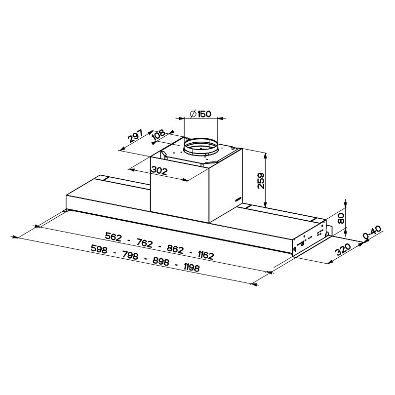 FABER S.p.A. In-Nova Premium BK M A60 Integrato Nero 670 M³/h