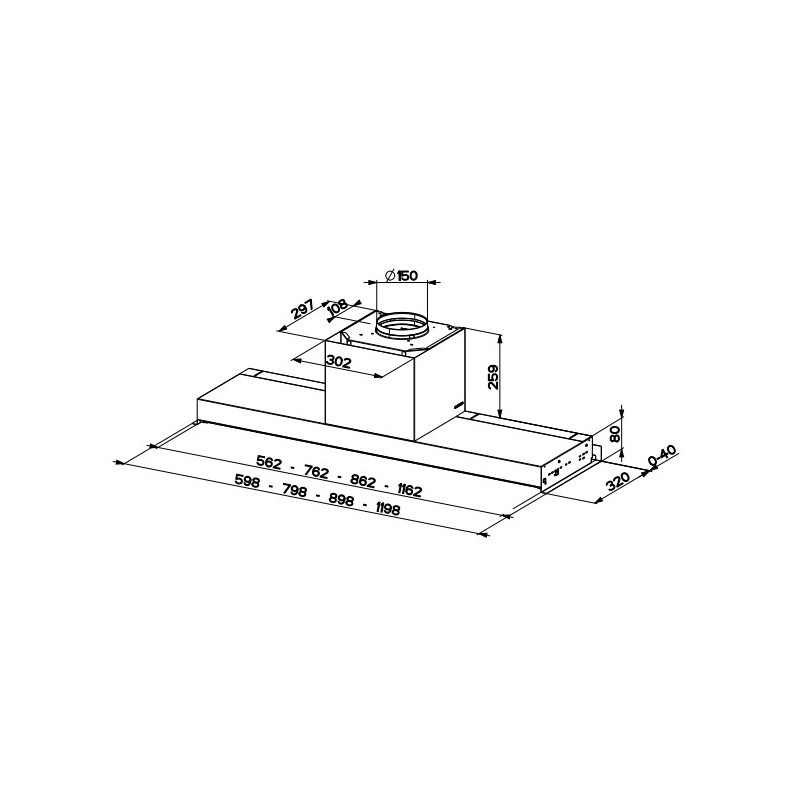 FABER S.p.A. In-Nova Premium WH M A120 Integrato Bianco 670 M³/h