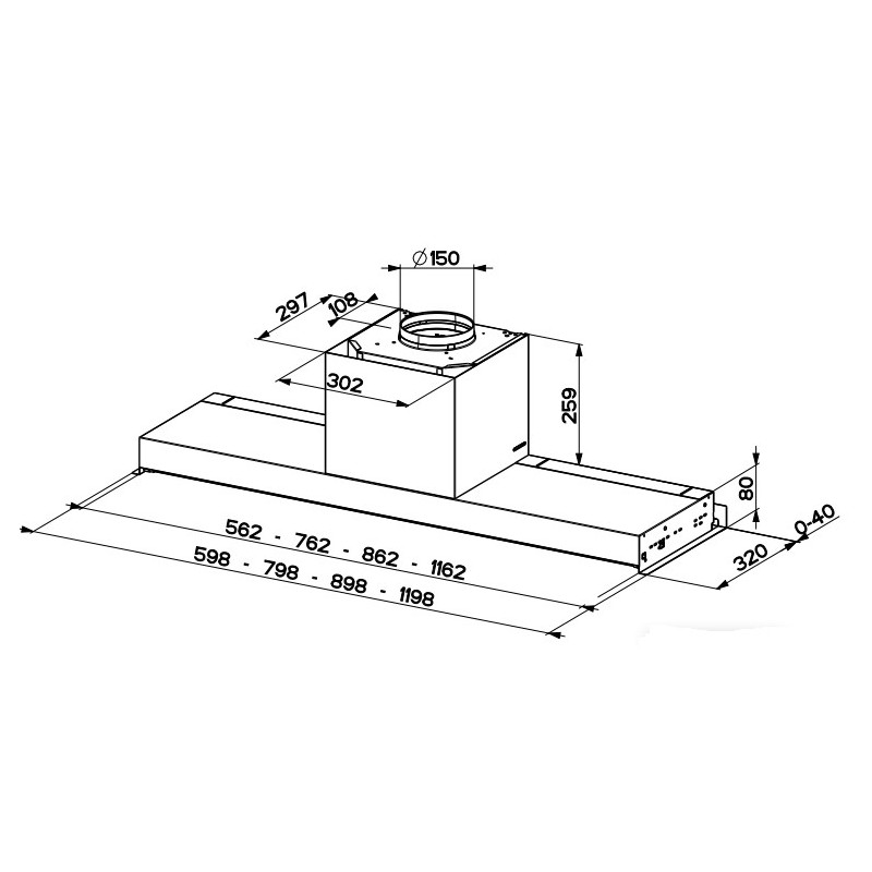 FABER S.p.A. In-Nova Premium WH M A60 Integrato Bianco 670 M³/h