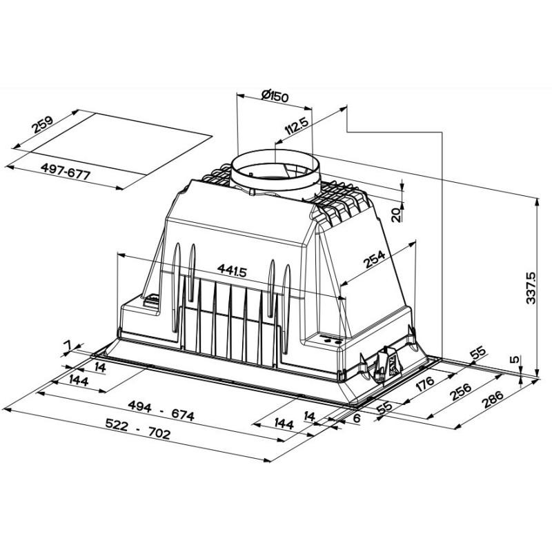 FABER S.p.A. Inka Plus HC X A70 Integrato Acciaio Inox 580 M³/h B