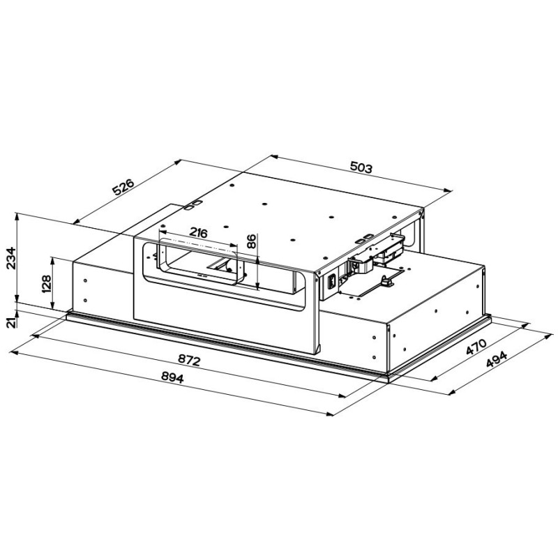 FABER S.p.A. Inside Up WH A90 Integrato a soffitto Bianco 700 m³/h B