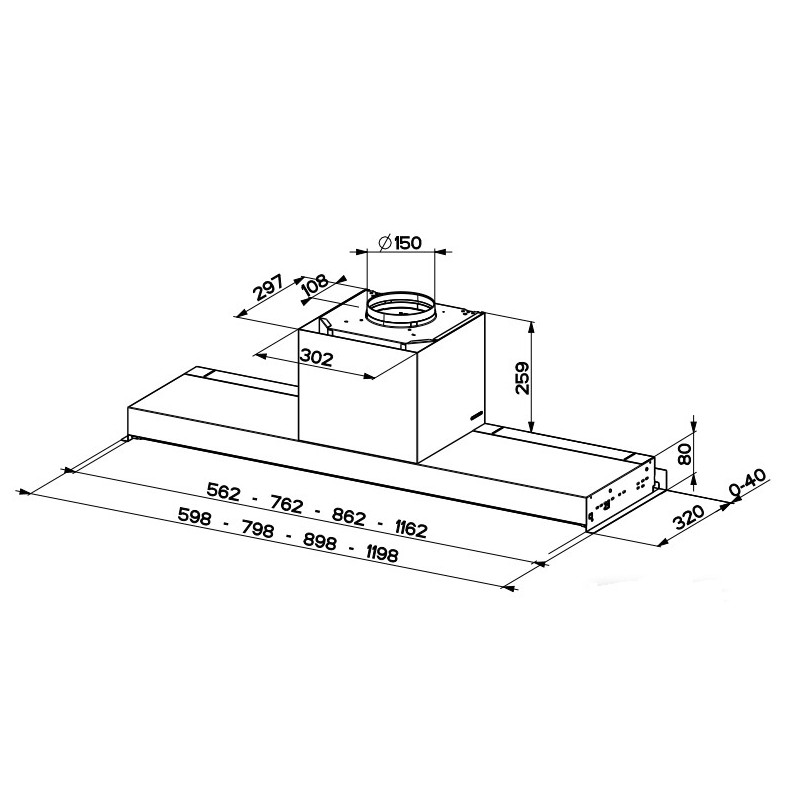 FABER S.p.A. N-Nova Premium BK M A90 Integrato Nero 670 M³/h