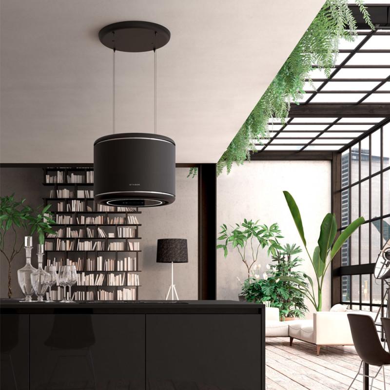 FABER S.p.A. Odette Plus BK Matt Cappa Aspirante A Isola Nero 610 M³/h