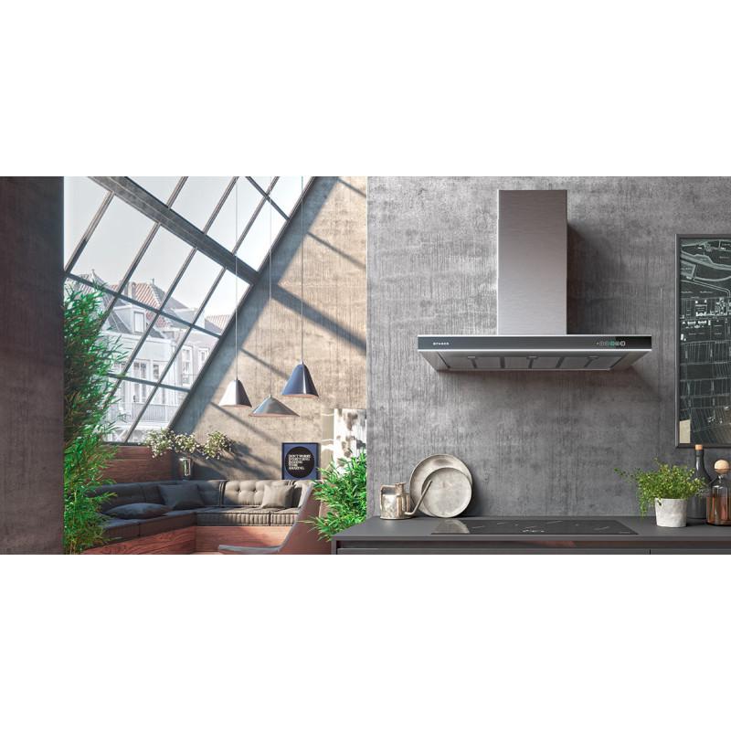 FABER S.p.A. ONYX-T BK GLASS/X A90 Cappa Aspirante A Parete Acciaio Inox 380 M³/h A++