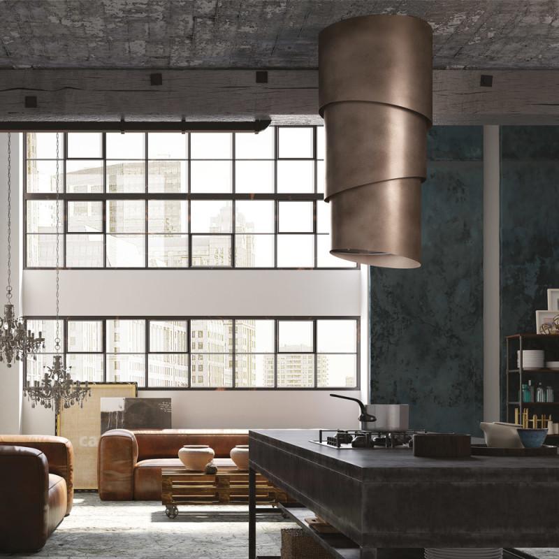 FABER S.p.A. Pareo Evo Plus Tibetan Silver Cappa Aspirante A Isola Argento 590 M³/h