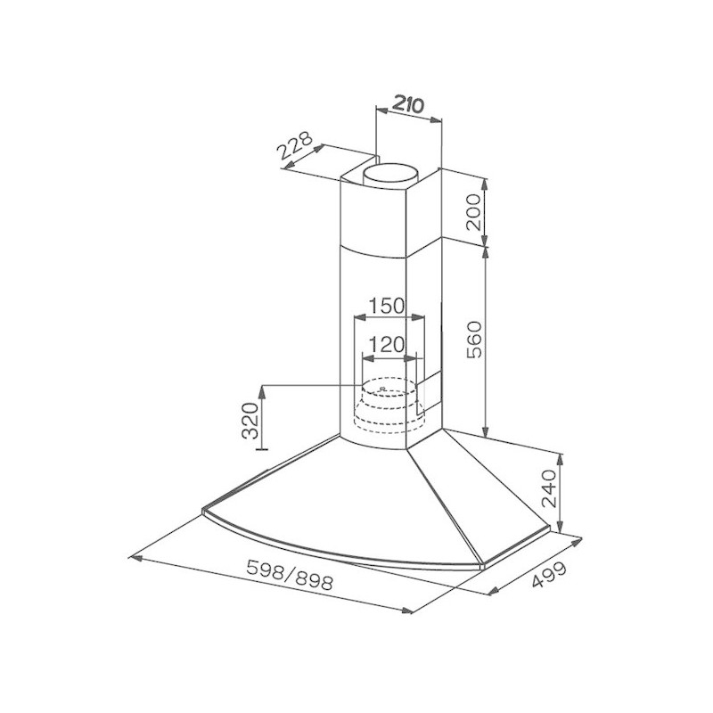 FABER S.p.A. TENDER X A60 Cappa Aspirante A Parete Acciaio Inox 400 M³/h D