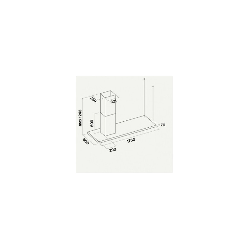 Falmec Elle Cappa Aspirante A Isola Nero 800 M³/h C