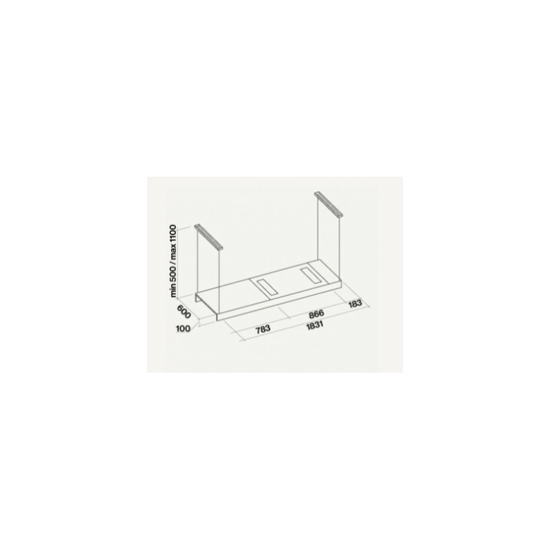 Falmec Light Sospeso Nero 500 M³/h