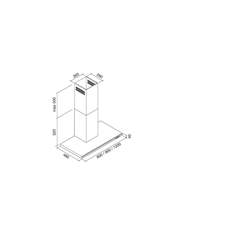 Falmec Lumen Cappa Aspirante A Parete Acciaio Inox 800 M³/h B